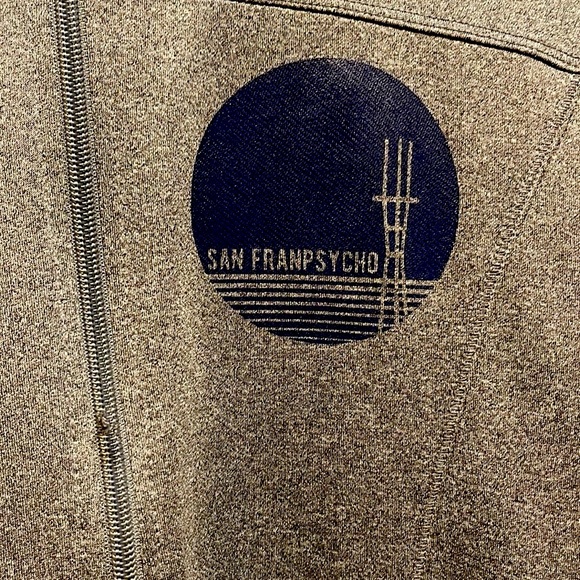 San FranPsycho zip up w/thumb holes in size Large - Picture 2 of 6